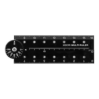 DESIGNPHIL 42272006 Midori Multi Ruler, 6.3 inches (16 cm), Black - color: Black