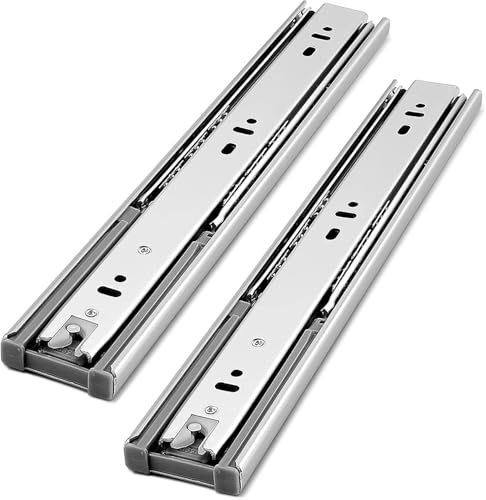 Gobrico 14 inch Drawer Slides 5 Pair，Soft Close Drawer Slides 3 Fold, Cabinet Drawer Slides Full Extension Drawer Slides, Heavy Duty Slide Rails, Side Mount Ball Bearing Tracks Guide Drawer Glides - size: 14inch Drawer Slides
