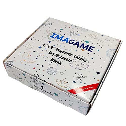 IMAGAME Blank Magnetic Dry Erase Magnets Labels, 4" x 2", 48 Pack - size: 2" x 4" Blank