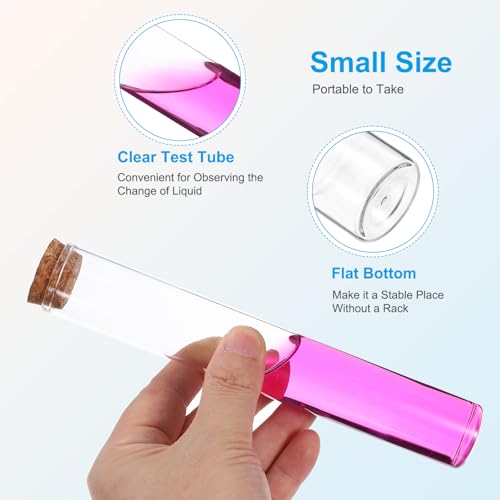 PATIKIL 100ml Test Tubes, 24pcs 7.09x1.18 Glass Clear Flat Bottom Test Tube Containers with Cork Stopper for Bead Party Candy Bath Salt Storage Scientific Experiment Plant Propagation - size: 100ml