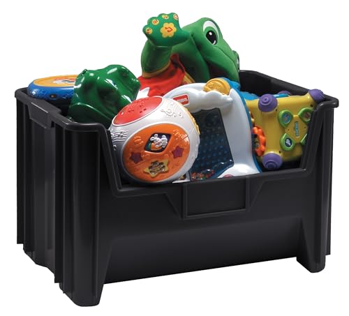 HE HUDSON EXCHANGE 20" x 15" x 12.5" Plastic Giant Stackable Hopper Bin, Black - color: Black, size: 1 Pack
