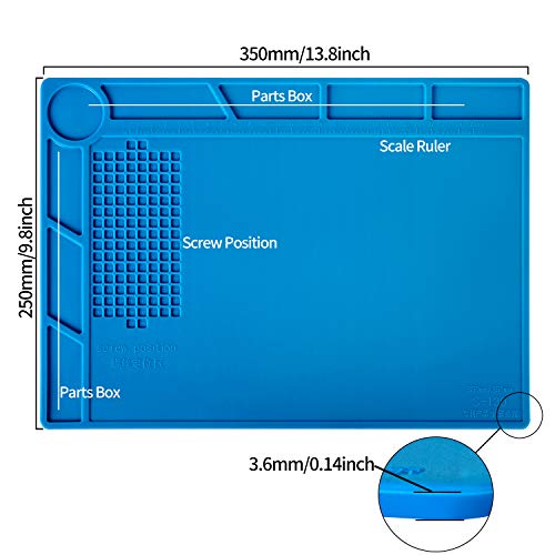 Kaisi S130 Insulation Silicone Soldering Mat Repair Mat, Silicone Work Mats