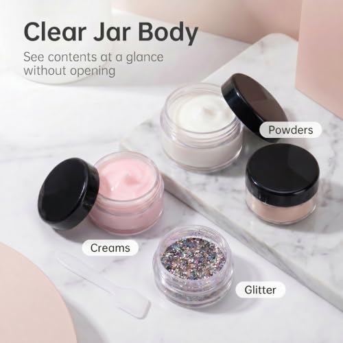 5 Gram Sample Containers 50 Count Small Travel Containers with Lids - color: Black