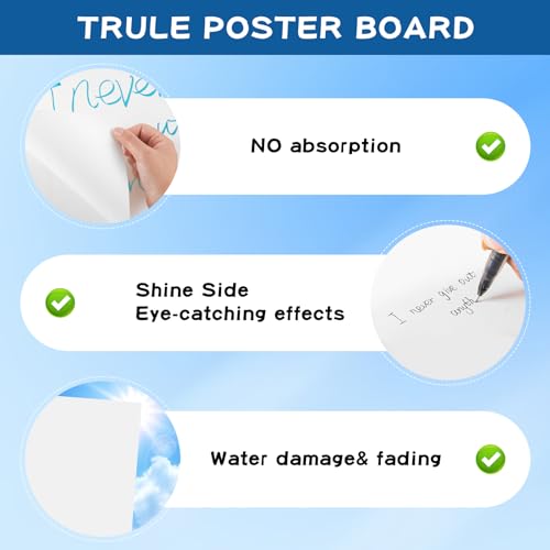 VinTS 60Pcs White Poster Board, 22" x 28" White Poster Paper - color: White, size: 60 Pack 22x28