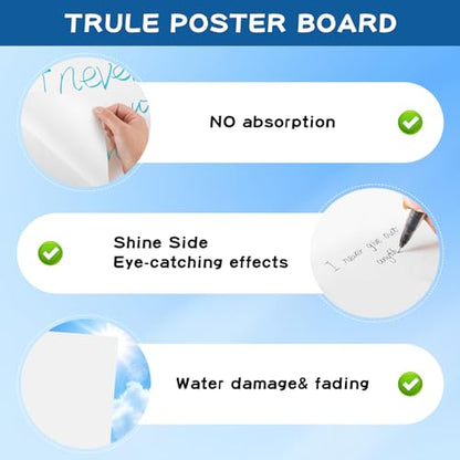 VinTS 60Pcs White Poster Board, 22" x 28" White Poster Paper - color: White, size: 60 Pack 22x28