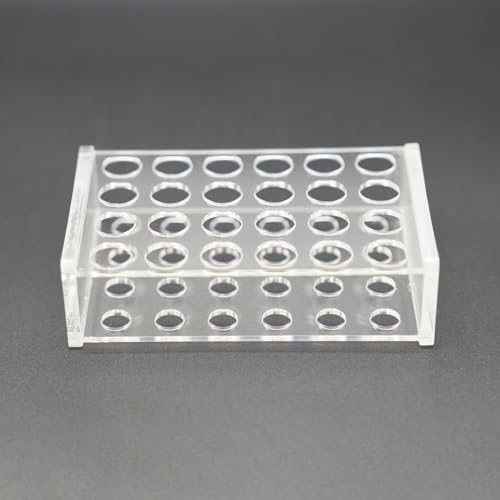1 Pcs Clear Acrylic Test Tube Rack, 24 Holes for 5mL Tubes, 14mm Diameter - size: 14mm
