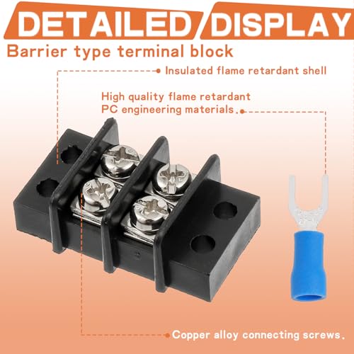 4PCS 8 Circuits Dual Row Screw Terminals Strip with 64PCS Connector - style: 8 Circuits