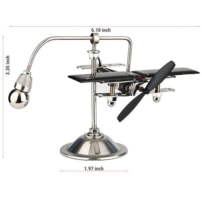 Sunnytech Solar Plane Aircraft Balancing Toy Black Propeller Kinetic Art Balance Toy Balancing Decompressive Science Home Office Toy for Desk Physics Toy Solar Car Decoration WJ155 - size: 6.10 in (W)* 3.35 in (H)