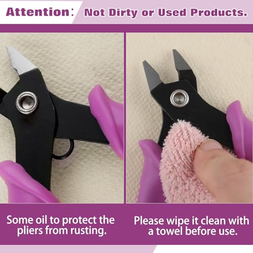 SPEEDWOX 4.5 Inch Flush Cutters for Jewellery Making Precision Electronics Flush Cutter Diagonal Cutting Pliers Craft Wire Cutters for Crafting Micro Wire Cutter Small Snips for Soft Wires - size: 4.5"