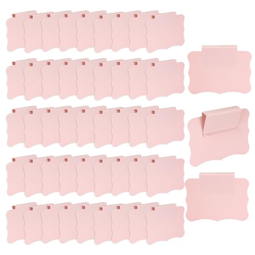 50 Pcs Clip On Basket Labels, Pink, 3.5 x 2.5 inch - color: Pink