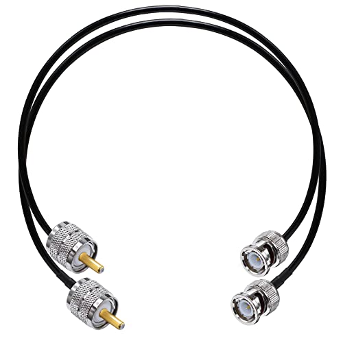 TUOLNK BNC to UHF Jumper Cable RG58-20inch(50cm) Low Loss for CB Radio PL259 SO239 Male Extension Cable - 2Pcs - size: 1.64ft-2pcs
