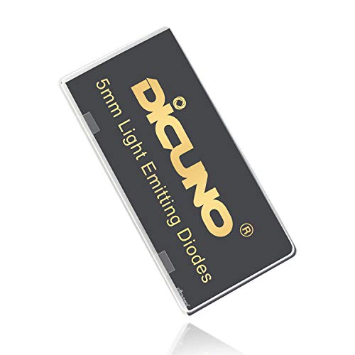DiCUNO 450pcs 5mm LED Diode, LED Light Kit Box 5 Colors, for DIY Project - size: 450 Count (Pack of 1)