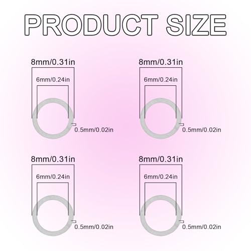 M6×8mm 304 Stainless Steel Shim Washers, Thin Spacers for Precise Alignment - size: M6x8