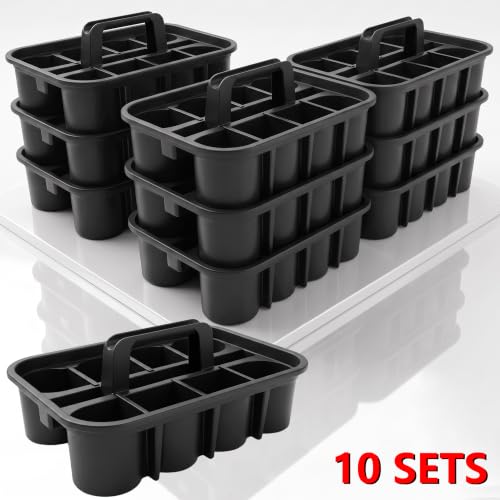 Deluxe Carry Caddy With Handle & 6 DIY Removable Partitions, 10Pcs