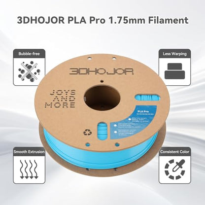 3DHoJor PLA+ 3D Printer Filament Light Blue,1KG - color: Light Blue
