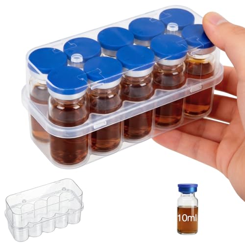 SUNMON 10 Slot Peptide Case for Fridge, 10ml Vial Storage Case for Refrigerator, 10ml Insulin Vial Holder for Diabetic Care (1 Pcs) - size: 10ml-10 Slot