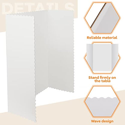 Henoyso 8 Pcs 14 x 22 Inch White Tri Fold Poster Board Bulk for Display - color: White, size: 14 x 22 Inch