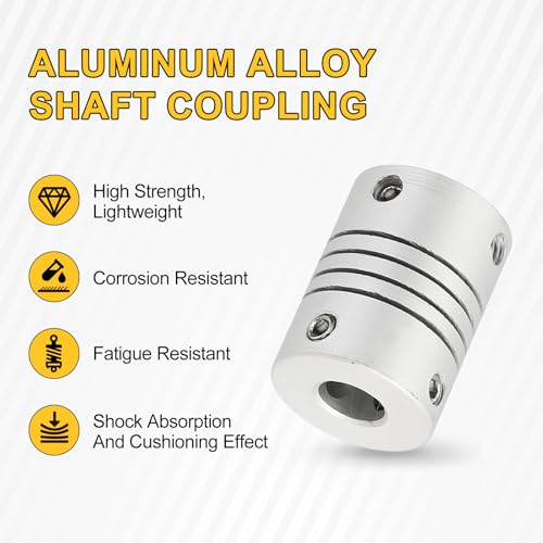 uxcell 4Pcs Flexible Couplings 2mm to 6mm Aluminum Alloy Joint Connector - size: 2mm to 6mm, style: D15 x L20mm