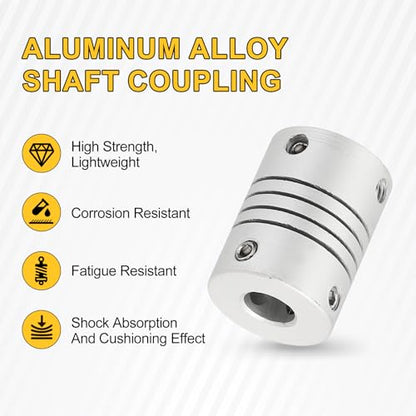 uxcell 4Pcs Flexible Couplings 2mm to 6mm Aluminum Alloy Joint Connector - size: 2mm to 6mm, style: D15 x L20mm