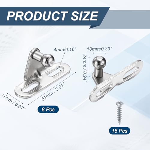 uxcell 8pcs 10mm Ball Stud Mounting Bracket Lift Support Brackets Silver