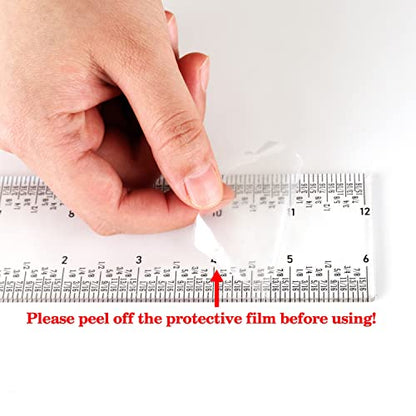 5PCS 6 Inch Clear Acrylic Ruler with Inches & Metric Measuring Tool 6" Inch Straight Edge Rulers for Scrapbooking Card-Making Student School Office Home Tool - color: 5PCS 6 Inch Clear Acrylic Ruler