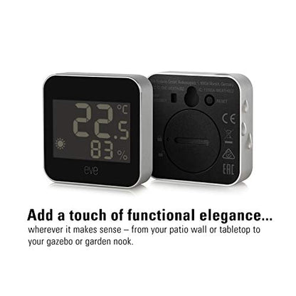 Eve Weather - Apple HomeKit Smart Home, Connected Outdoor Weather Station for Tracking Temperature, Humidity & Barometric Pressure, Precision Sensors, Wireless, Bluetooth and Thread - style: Eve Weather (Apple Home)