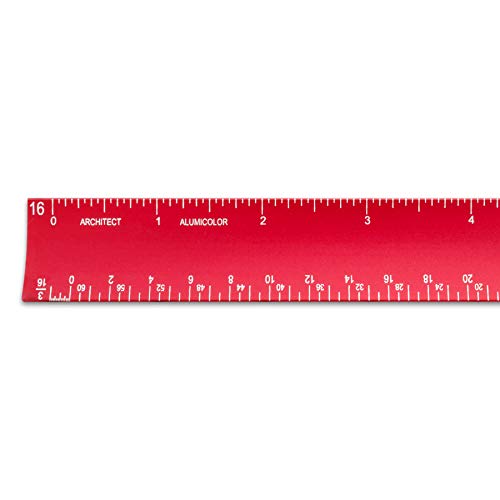 Alumicolor 6-inch Aluminum Architect Hollow Scale for School, Office, Art and Drafting, 6IN, Red - color: Red, size: 6IN, style: Architect