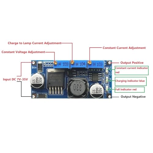 5pcs LM2596S Constant Current Led Driver DC-DC 3A Adjustable 7V-35V Step-Down CC/CV Power Supply Module LM2596S-ADJ Constant Current Voltage Regulator