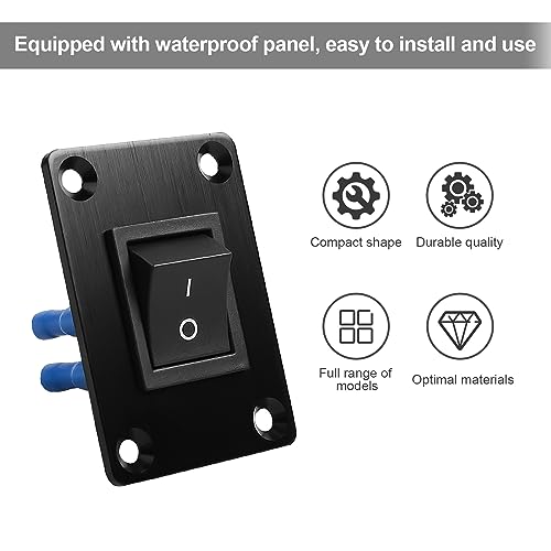 1Pc Black KCD4 Boat Rocker Switch 2-Position 4-Pin DPST Panel Switch - color: 1Pcs Black/with 6pcs FDFD2-250 Blue Terminals