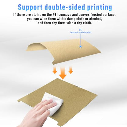 K2 Plus PEI Build Plate 370x370mm, Flexible Textured Spring Steel Bed Surface, Heat Resistant 3D Printer Platform for PLA/PETG/ABS/TPU/Carbon Fiber, Easy Model Release Magnetic Heated Bed - size: K2PLUS 370*370mm