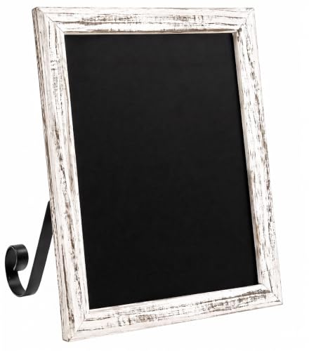 3 Sizes/3 Colors - Small Tabletop Chalkboard Sign with Stand - color: White, size: 11"W x 13"H