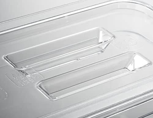 CURTA 6 Pack NSF Food Pan Cover, 1/2 Size Clear Polycarbonate Lid with Handle for Commercial Food Pan, Dishwasher & Freezer Safe Plastic Clear - color: 1/2 Size, size: Handled Lids