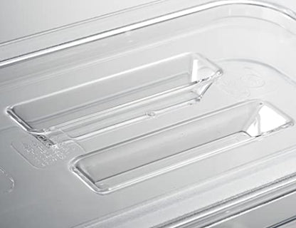 CURTA 6 Pack NSF Food Pan Cover, 1/2 Size Clear Polycarbonate Lid with Handle for Commercial Food Pan, Dishwasher & Freezer Safe Plastic Clear - color: 1/2 Size, size: Handled Lids