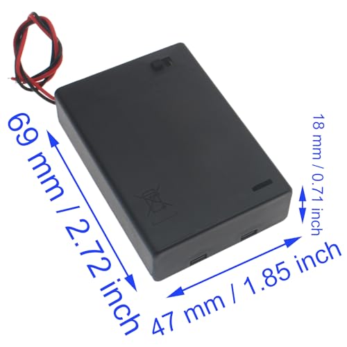 6 PCS 3 Slots Battery Holder Bundle with Switch and Leads Plastic AA Battery Case 3 X 1.5 V AA Battery Storage Box with Cap - size: 3 Slots