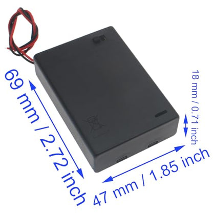 6 PCS 3 Slots Battery Holder Bundle with Switch and Leads Plastic AA Battery Case 3 X 1.5 V AA Battery Storage Box with Cap - size: 3 Slots