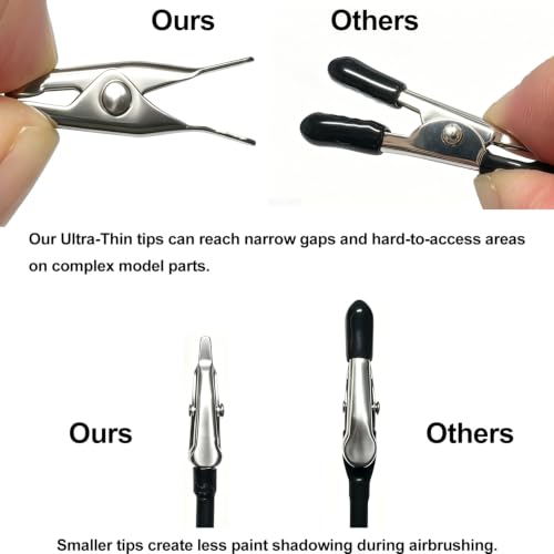 Model Painting Stand Alligator Clip Sticks, Hold Mini Model Accessories Less Paint Block Stably Clamp Tiny Model Pieces - color: Abs Base