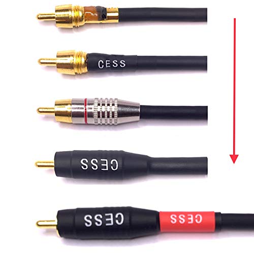 CNCESS Waterproof RCA Male to Male Cable, 2-Pack (1 Foot) - size: 1 FT