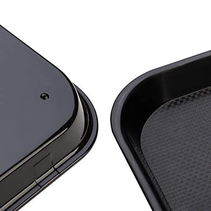 Eslite Rectangular Plastic Serving Trays, Black, Set of 6 - color: Black