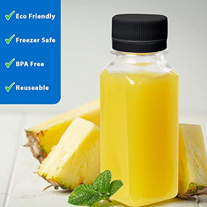 12 Pcs 2 OZ Mini Plastic Juice Bottles,