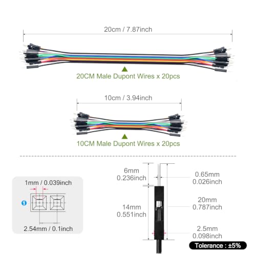 Chanzon Breadboard Kit: 2X Solderless Breadboard + 40pcs 24AWG Jumper Wires - size: 400+830 Points