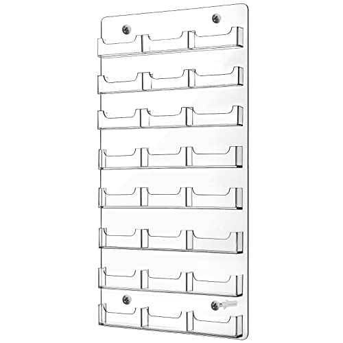 24 Pockets Business Card Holder Wall Mount Acrylic Business Card Holder