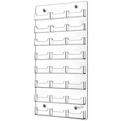 24 Pockets Business Card Holder Wall Mount Acrylic Business Card Holder