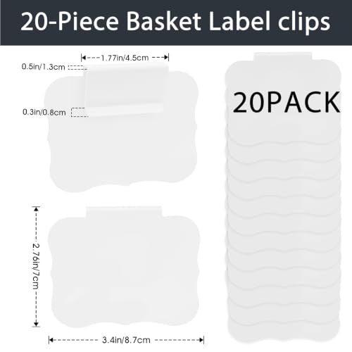 20pcs White Basket Labels Removable PVC Labels - color: White Wavy Shape
