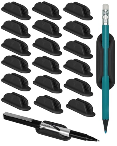 Tiizze Silicone Adhesive Pencil Holders for Classroom & Desk, 20 Pack Black - color: Black 20