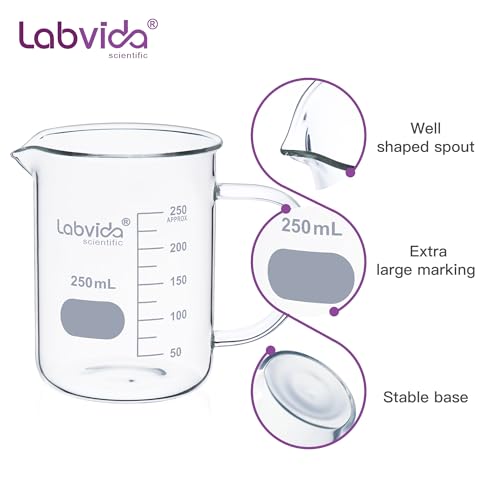 2PCS 250ml 3.3 Borosilicate Glass Beaker Mug, LVAT003 - color: 2PCS of Vol. 250ml