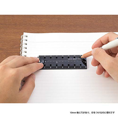 DESIGNPHIL 42272006 Midori Multi Ruler, 6.3 inches (16 cm), Black - color: Black