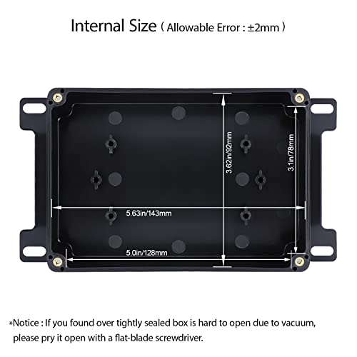 Junction Box IP65 Waterproof Dustproof ABS Plastic Universal Electric Project Enclosure with Fixed Ear Black 5.9x3.9x1.7 inch (1pc) - size: 5.9"x3.9"x1.7"(1 pack)