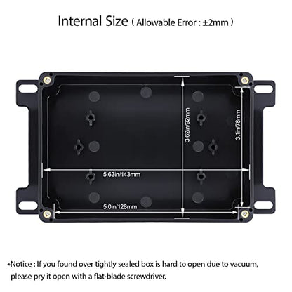 Junction Box IP65 Waterproof Dustproof ABS Plastic Universal Electric Project Enclosure with Fixed Ear Black 5.9x3.9x1.7 inch (1pc) - size: 5.9"x3.9"x1.7"(1 pack)