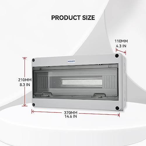 MOLLOM 18 Way Circuit Breaker MCB Distribution Protection Box - color: HT, size: 18Way | 370x110x210 MM