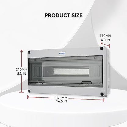 MOLLOM 18 Way Circuit Breaker MCB Distribution Protection Box - color: HT, size: 18Way | 370x110x210 MM